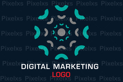 Digital Marketing Circle Logo , social media marketing logo, green and gray color logo,business logo